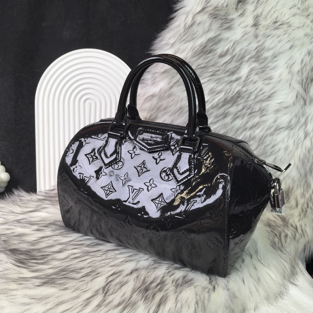 95新 LouisVuitton/路易威登 黑色老花波士顿手提包