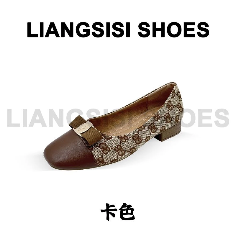 梁思思SHOES夏季新款气质百搭拼接浅口单鞋-A112