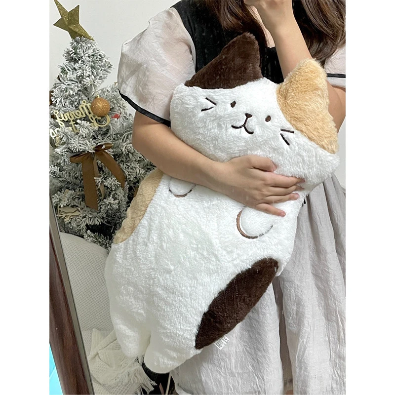 三花猫抱枕可爱毛绒公仔玩偶陪睡安抚公仔腰靠