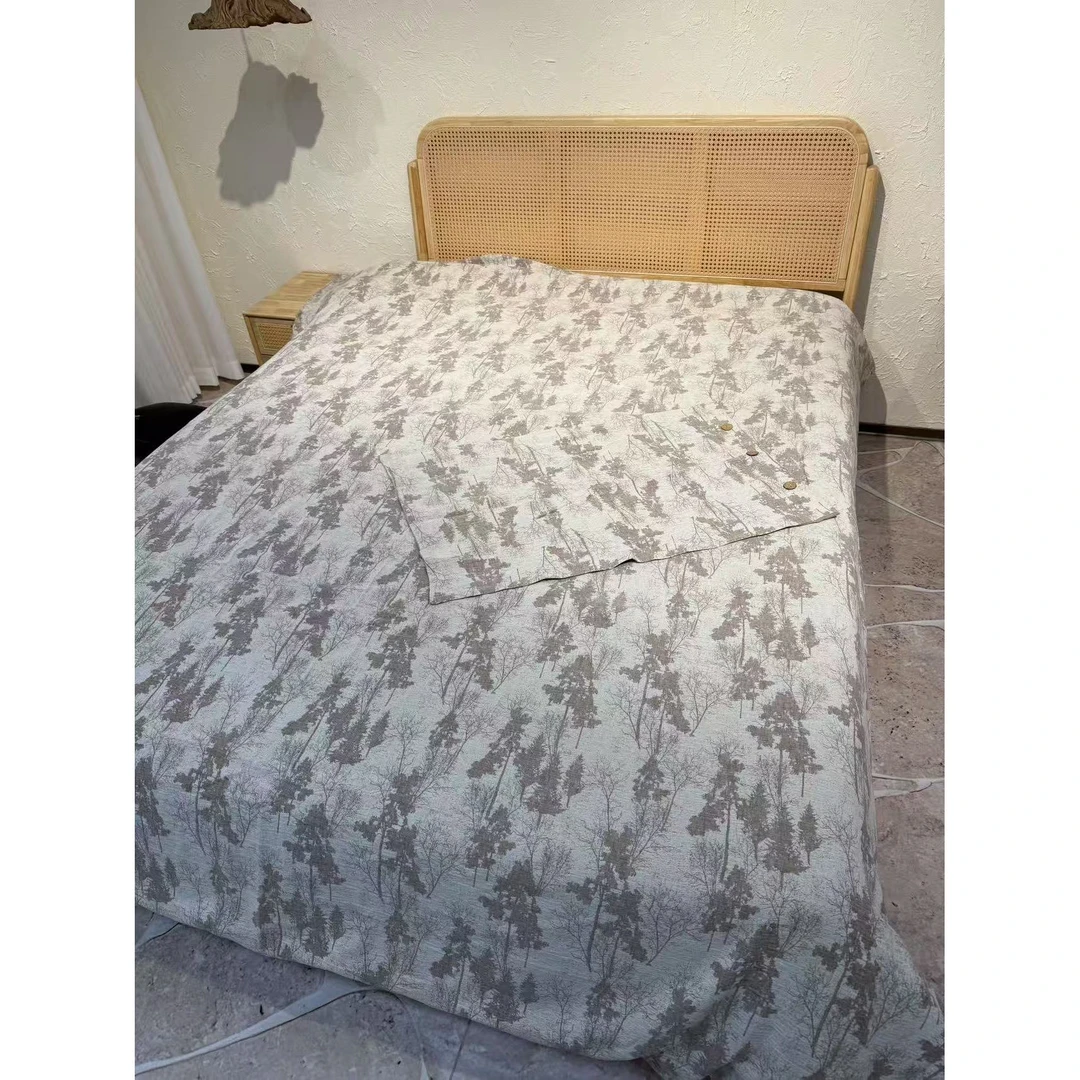 .【麻先森-小树纽扣款双层纱】四件套gc