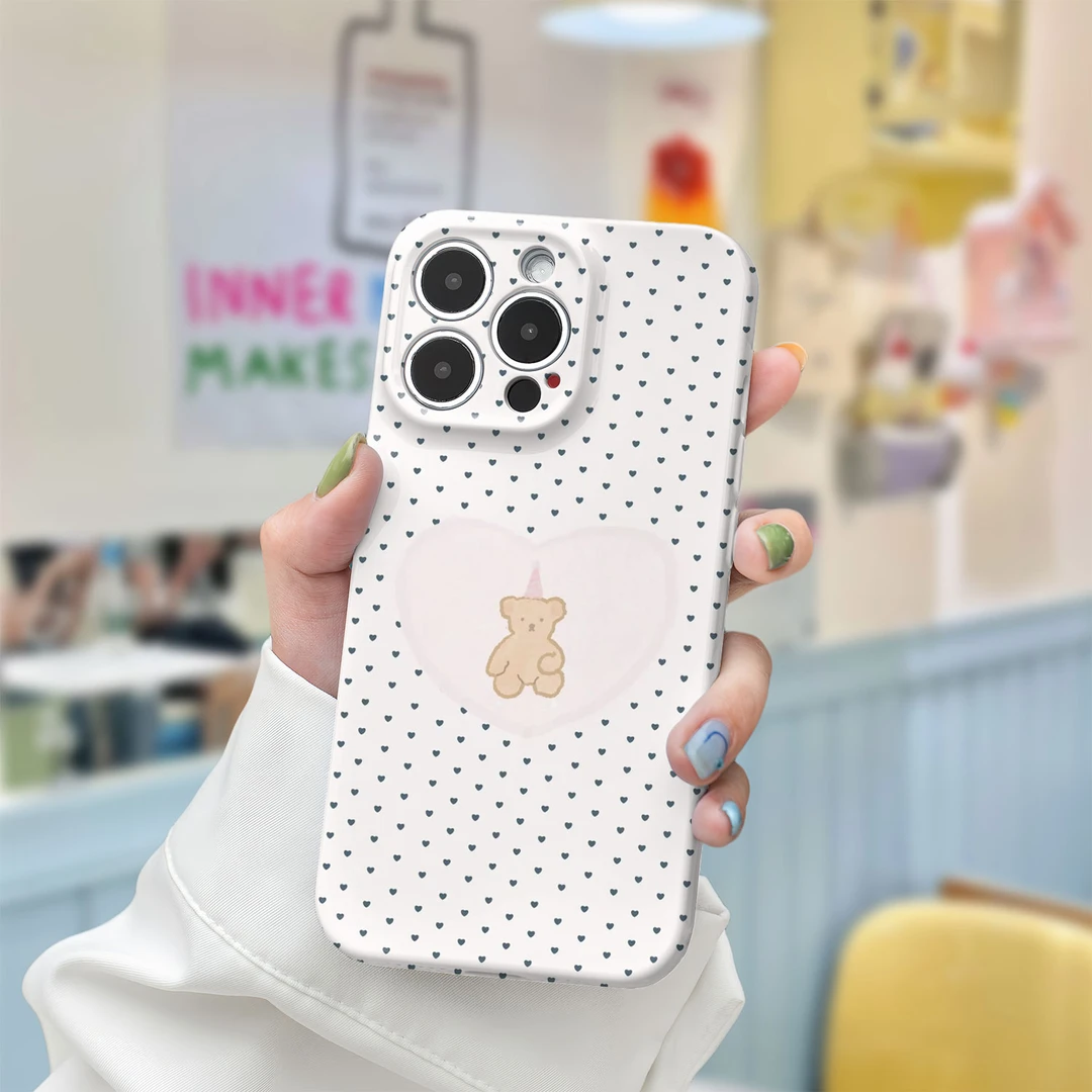 点点爱心象菲林软壳适用于iPhone16promax手机壳opporeno14荣耀