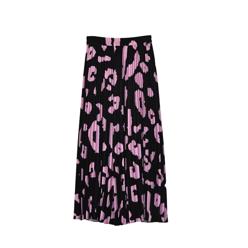 【YZ专属】夏季半身裙女印花显瘦褶皱度假风A字裙子25Q3983