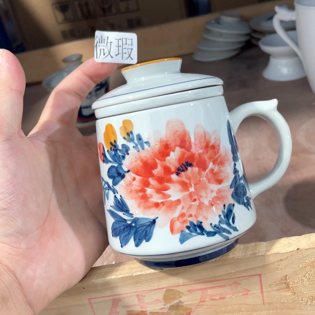 釉下手绘茶具微瑕