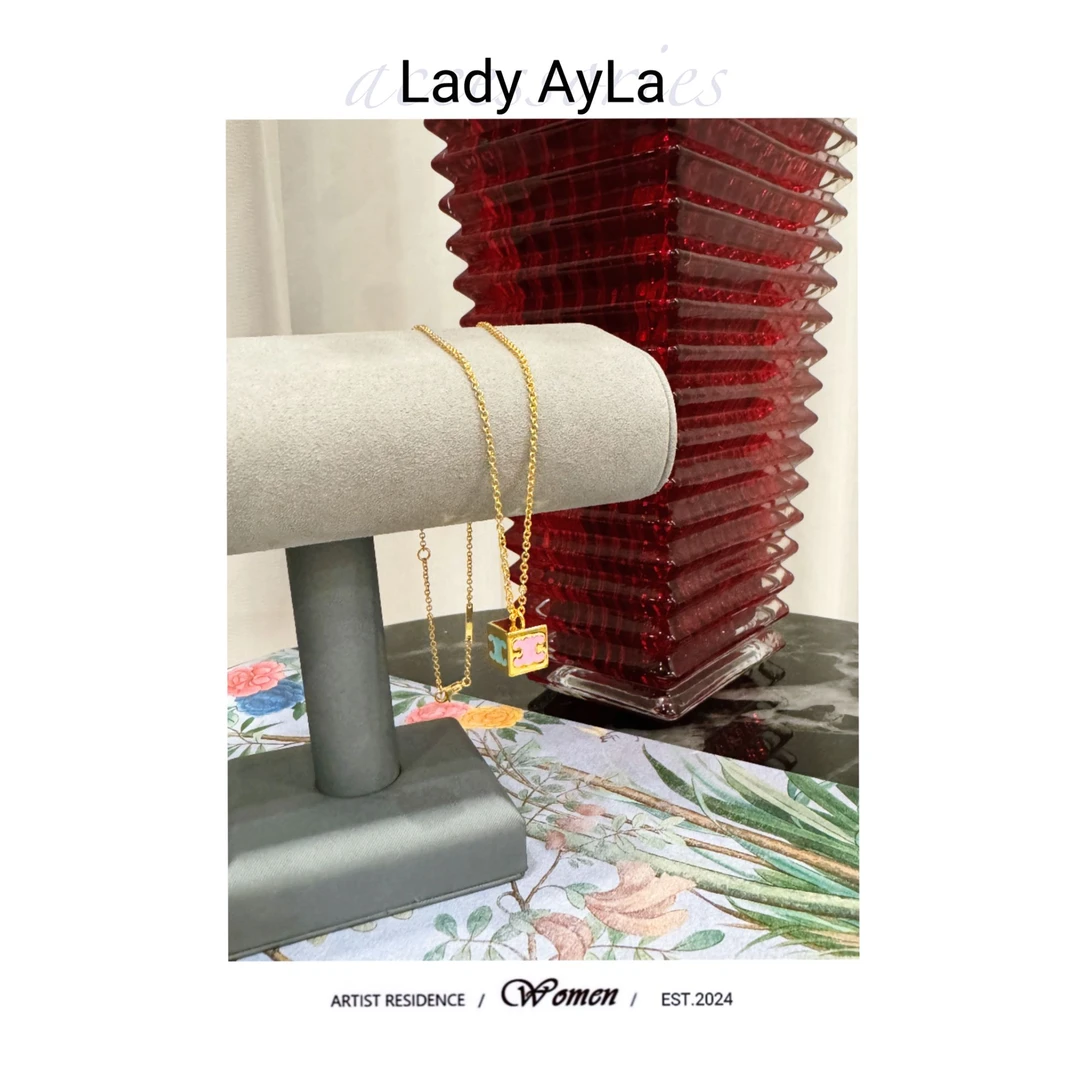 铜合金项链 凯旋门方形时尚多彩项链AL2121