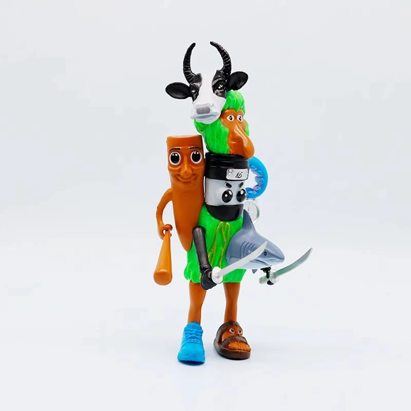 外国山海经手办融合版卡布奇诺双刀刺客木棍人土星牛合体模型摆件