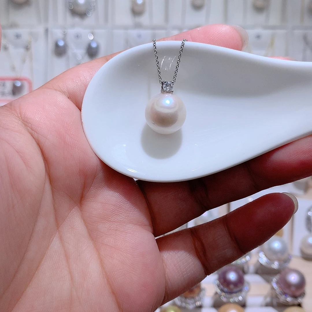 吊坠(赠链)银S925镶嵌淡水珍珠CC13mm