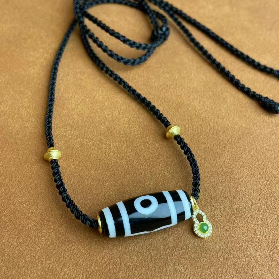 壹加师姐|手工设计小卢黑白三y玛瑙项链多样性发一7240D