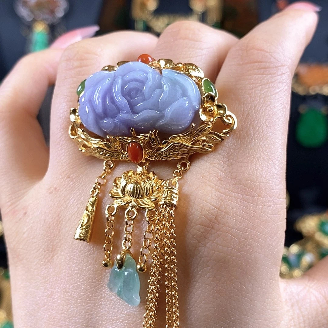 翡翠银S925镶嵌戒指戒指