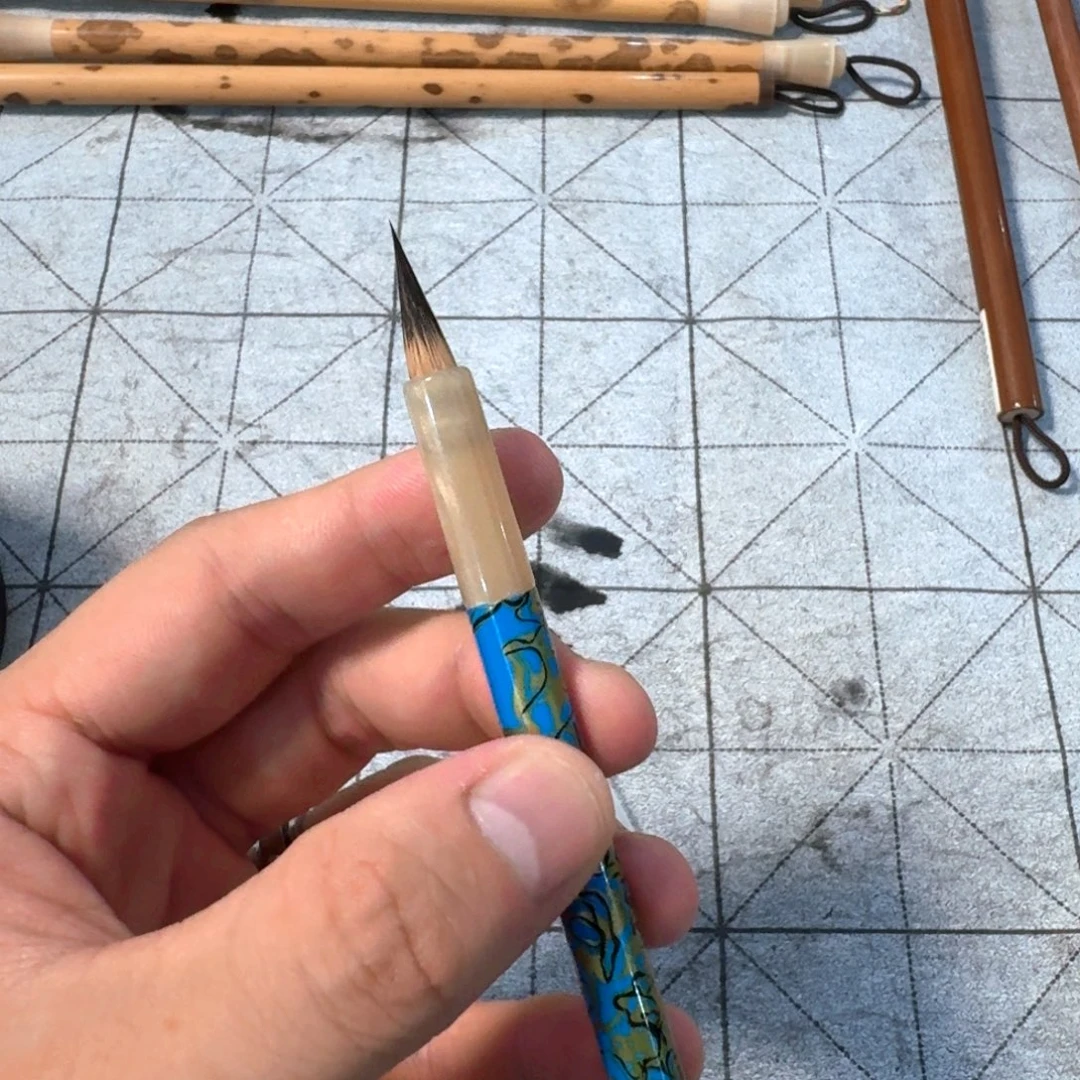 仿大漆蓝色杆子紫毫出锋1.8cm