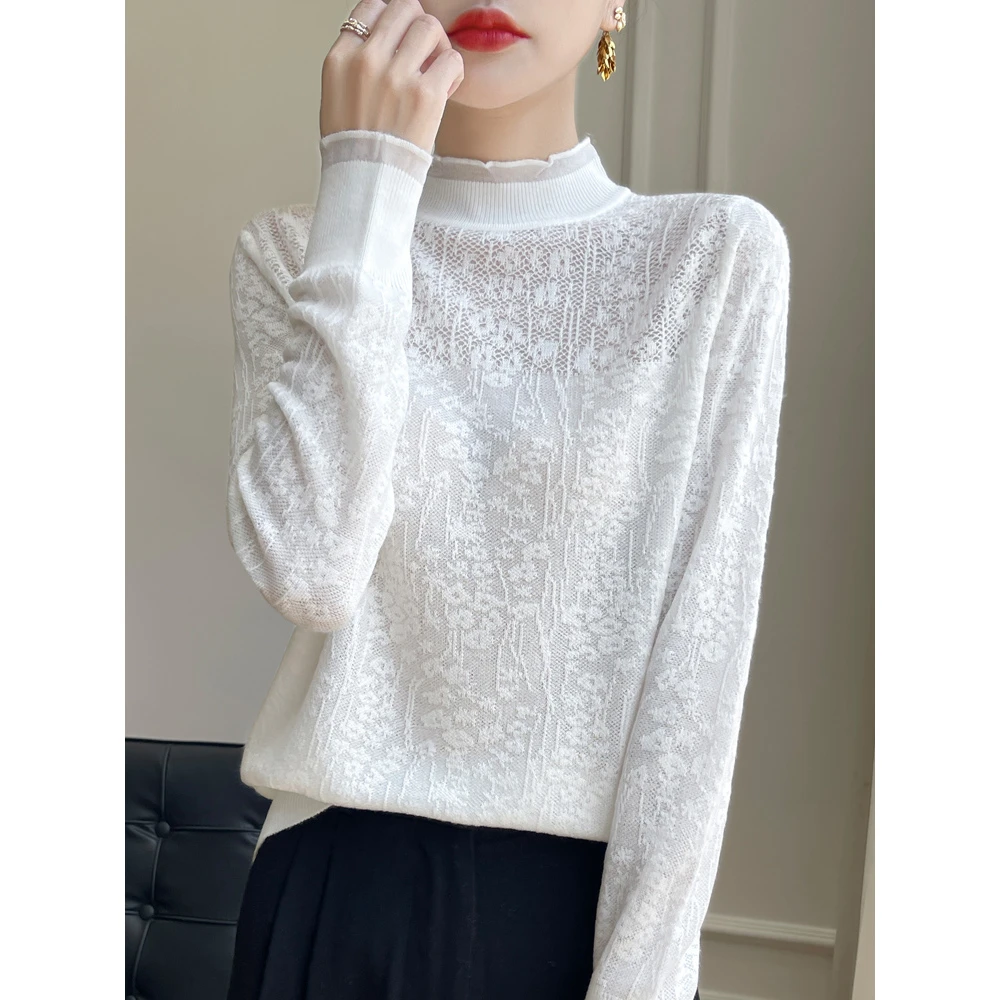 【梅姐专属】2025春季新款时尚百搭休闲女士羊毛衫YM-QHNJR-437