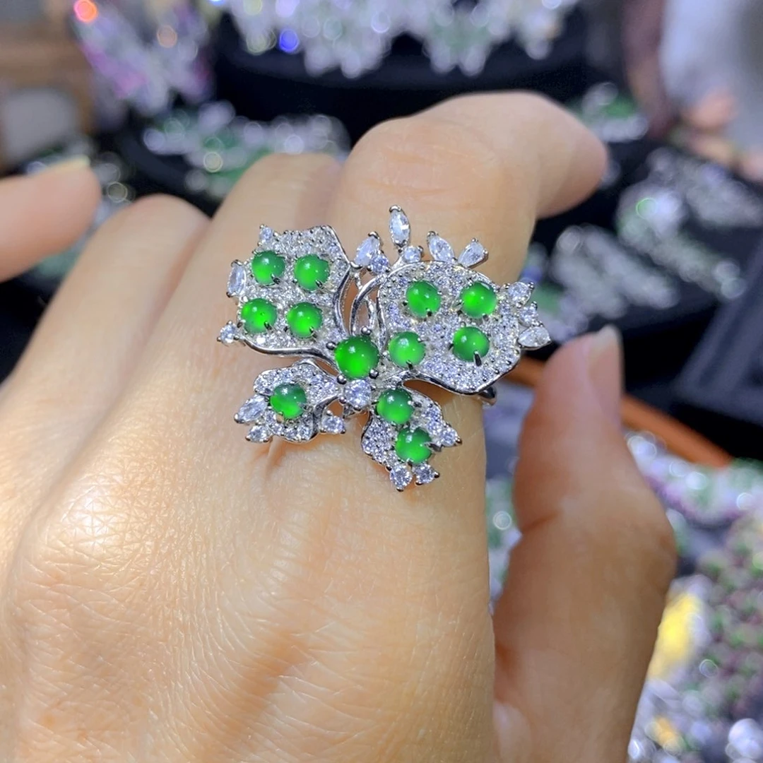 翡翠颈饰银S925镶嵌天然翡翠