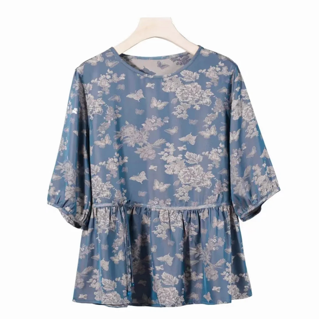 【杺织阁】专属定制 注重品质 双面双穿 云锦提花萝 衬衫上衣新