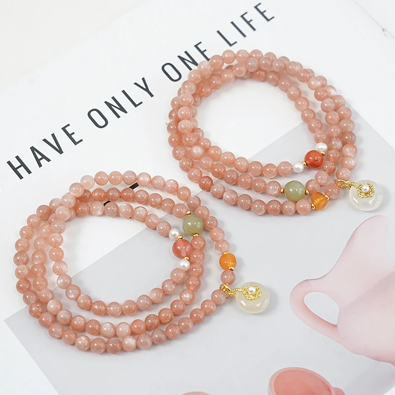 三圈太阳石原创设计款女式手链多样性发一-8531