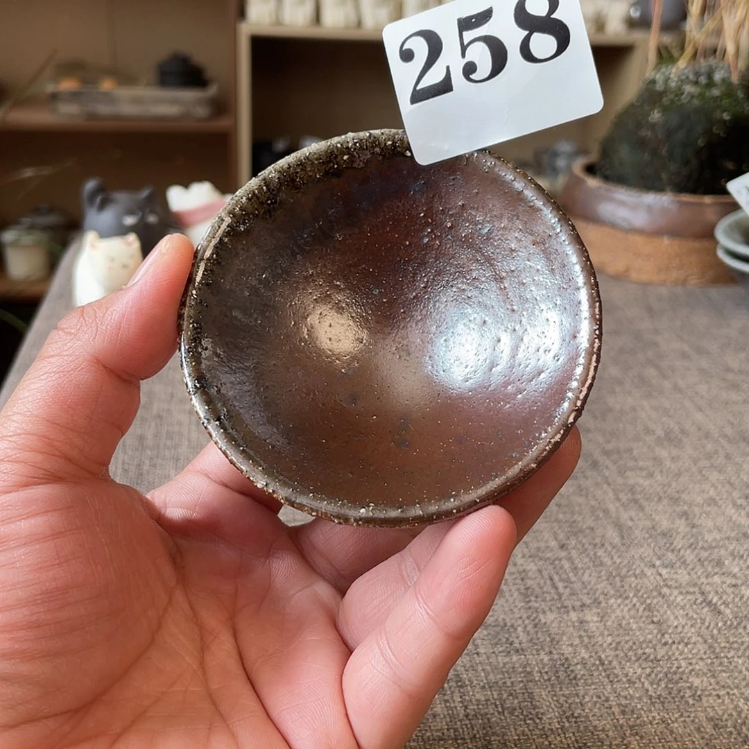 258柴窑裸烧斗笠杯