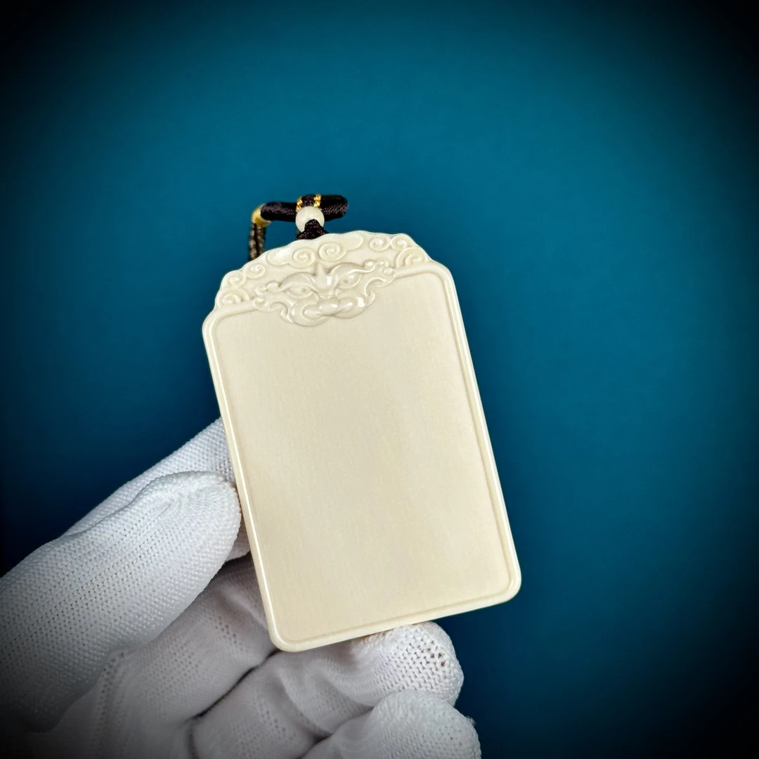 H94-22天然猛犸象牙 461无事牌吊坠 平安牌 貔貅牌支持鉴定