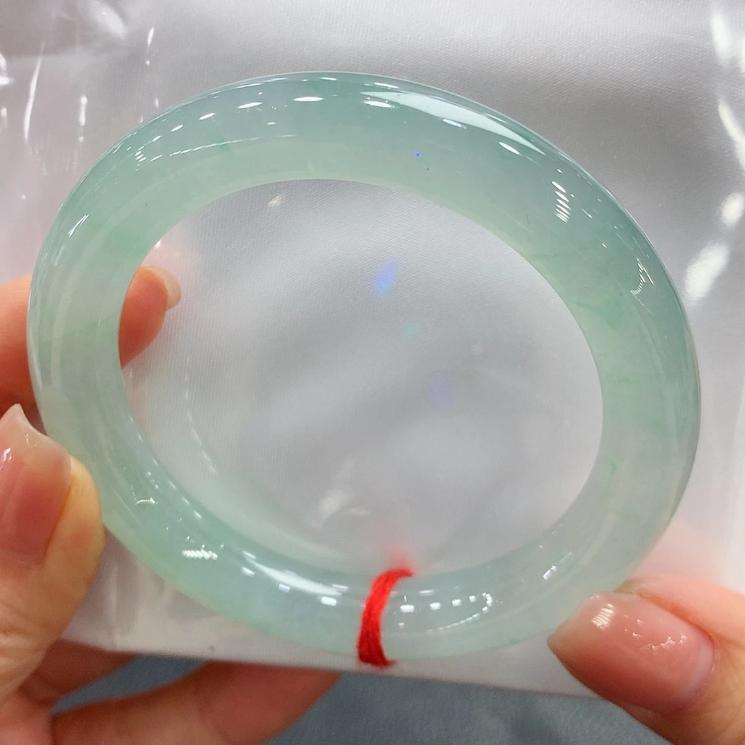 翡翠未镶嵌手镯53圆条两天鉴赏