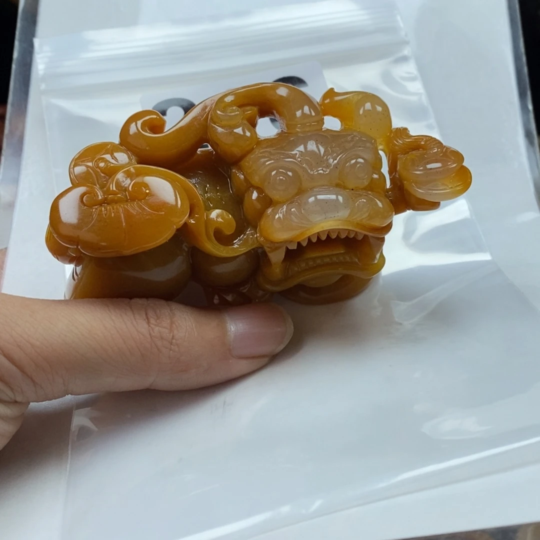 s***3石英质玉（黄龙玉）未镶嵌手镯216貔貅