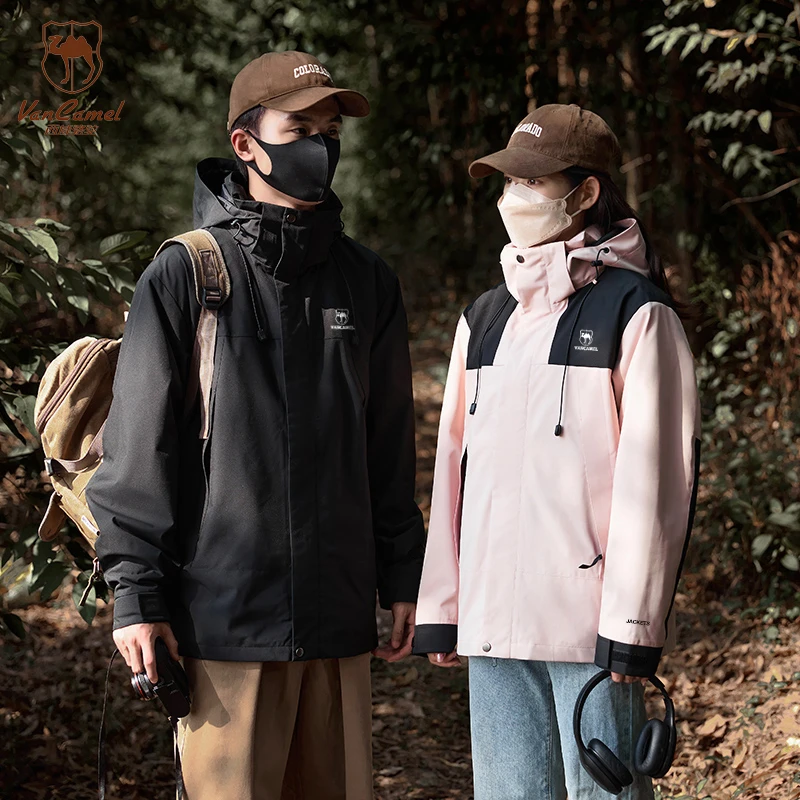 VANCAMEL/西域骆驼户外冲锋外套男女款秋冬三合一防风防水登山服