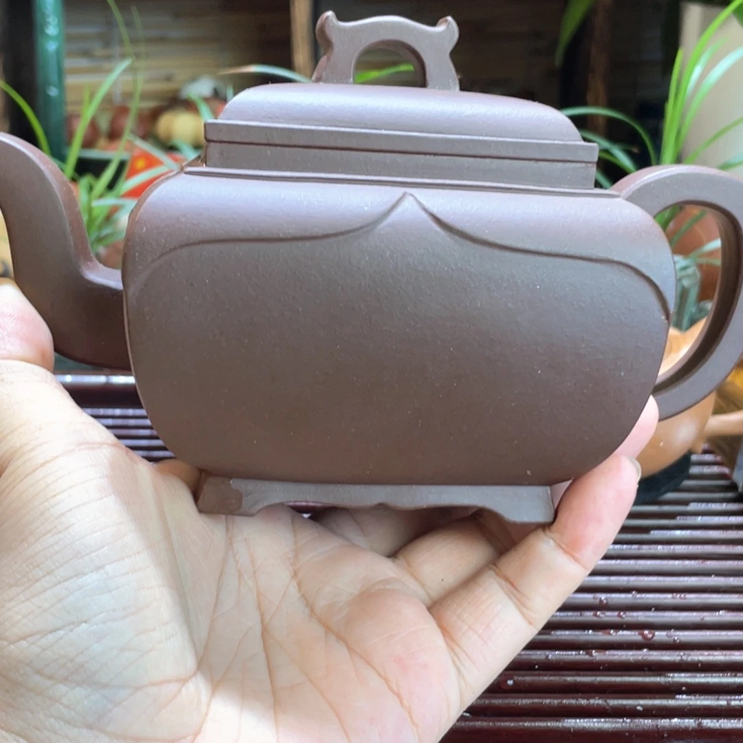 茶壶紫砂如意四方老紫泥