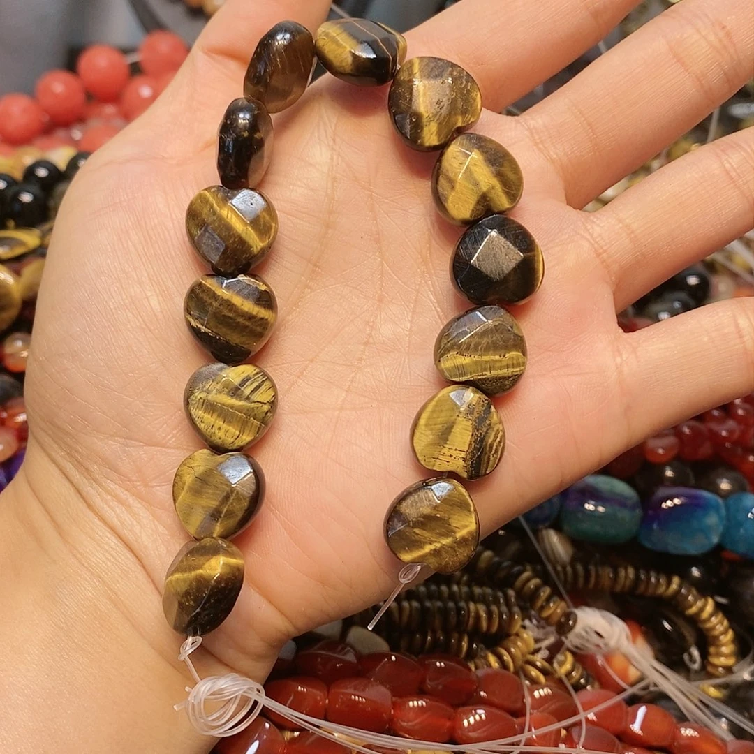 散珠玛瑙/玉髓15mm虎眼切面短条