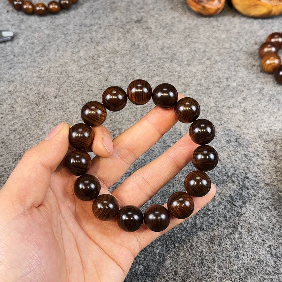 柏木（崖柏）崖柏五灵脂绿色手串1.5