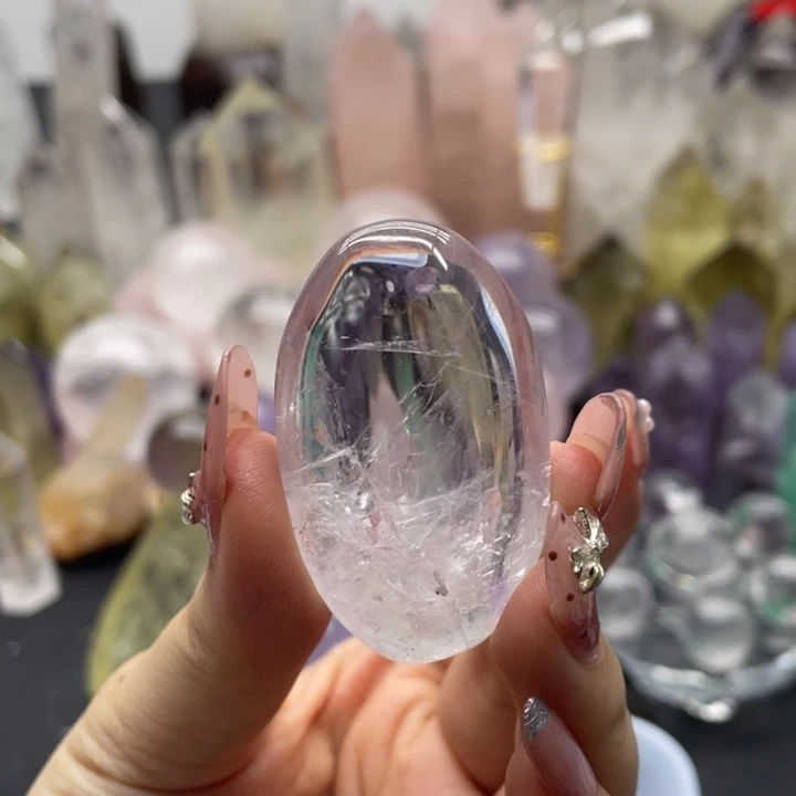 刘****水晶珠宝半成品未镶嵌紫水把玩8