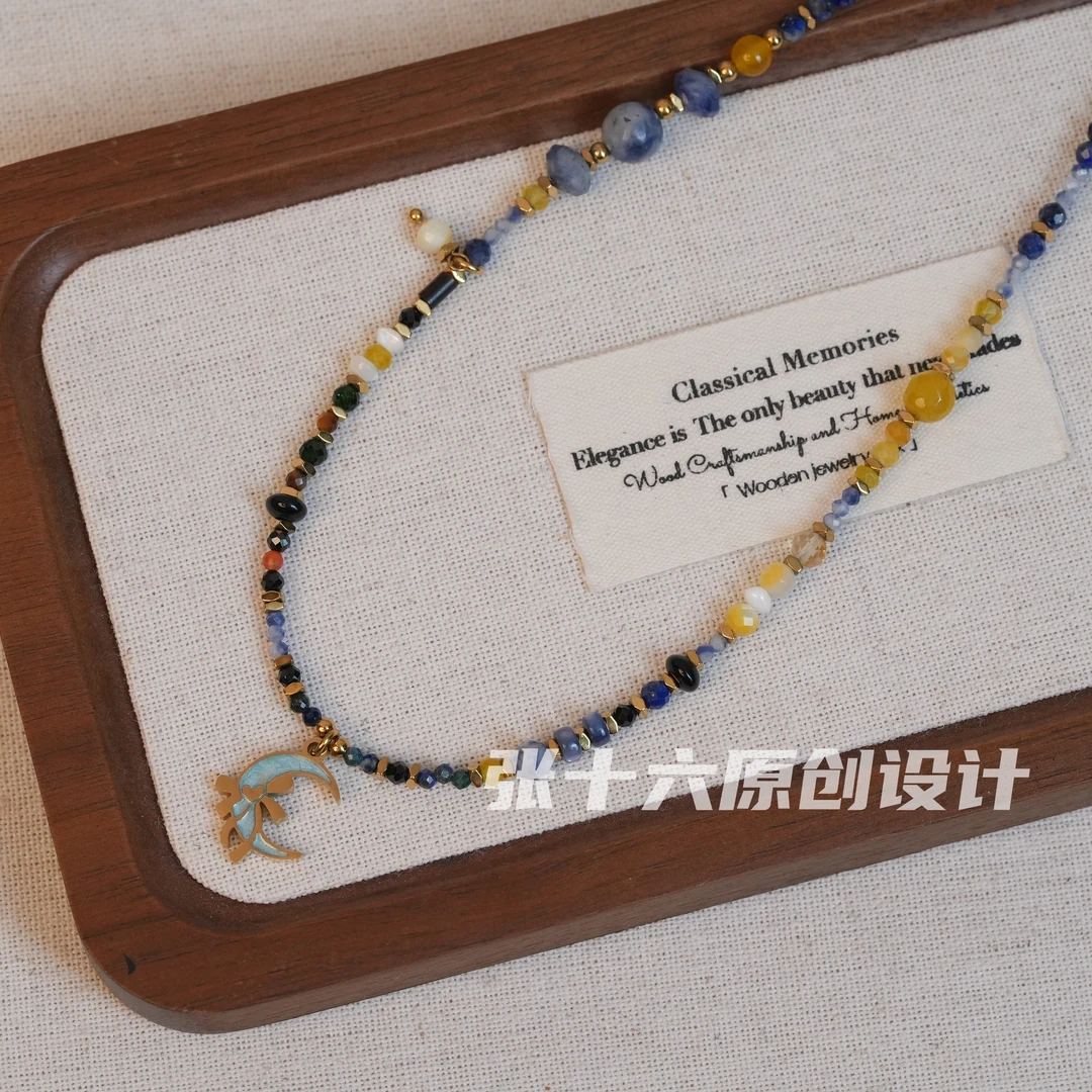 钛钢项链 [星空]张十六原创设计手工串珠百搭复古小众轻奢彩色女