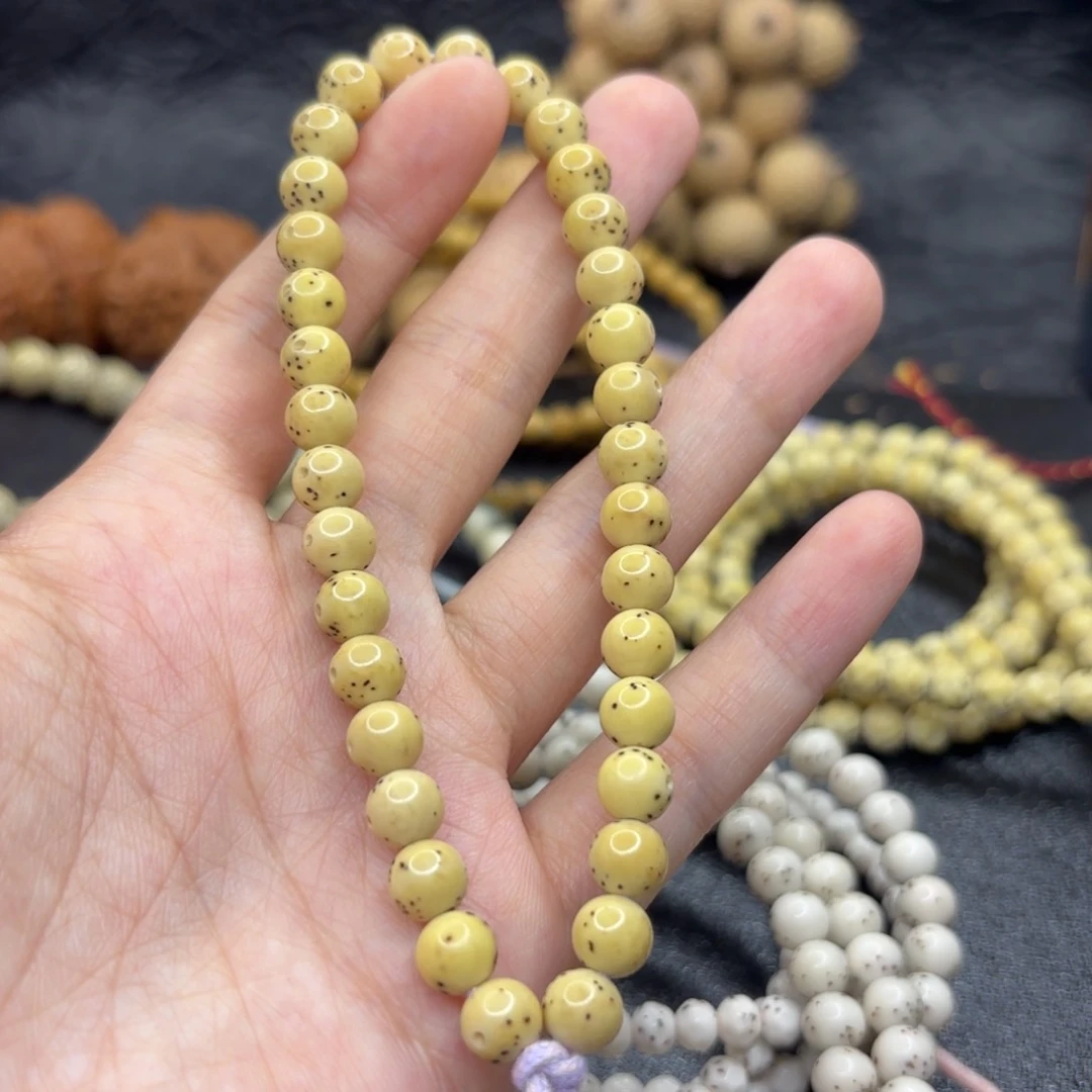 星月菩提吊坠7mm圆珠月留白