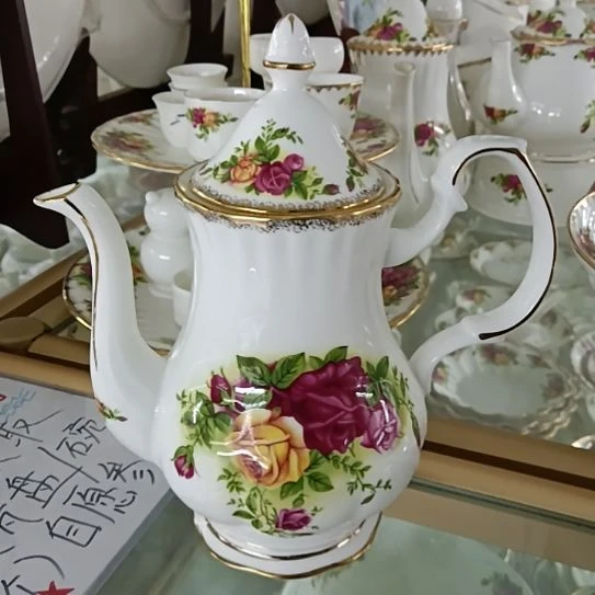 新疆西藏包邮玫瑰手工拍金1000毫升德式壶