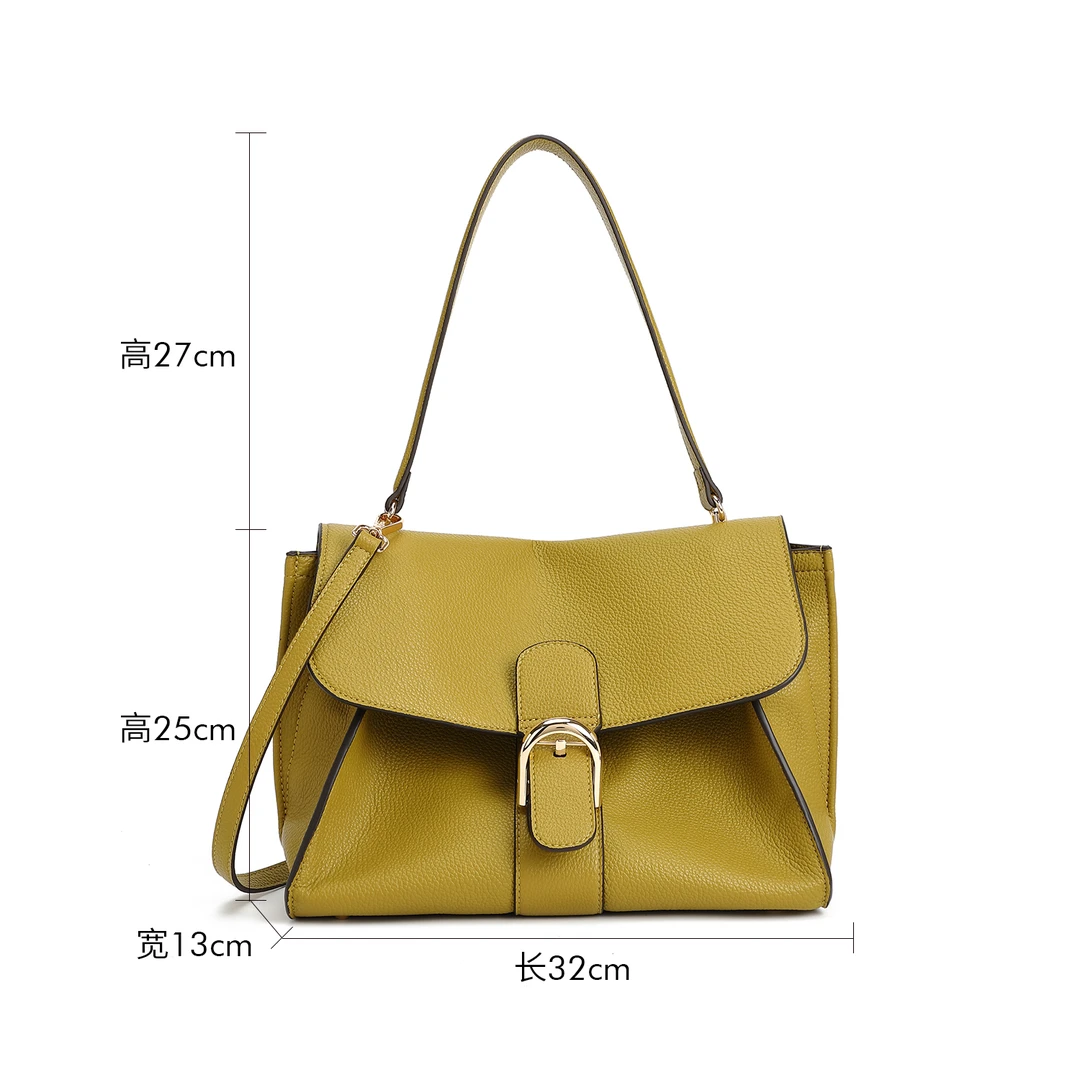 FIMKA轻奢定制黄色单肩腋下手提女士包包