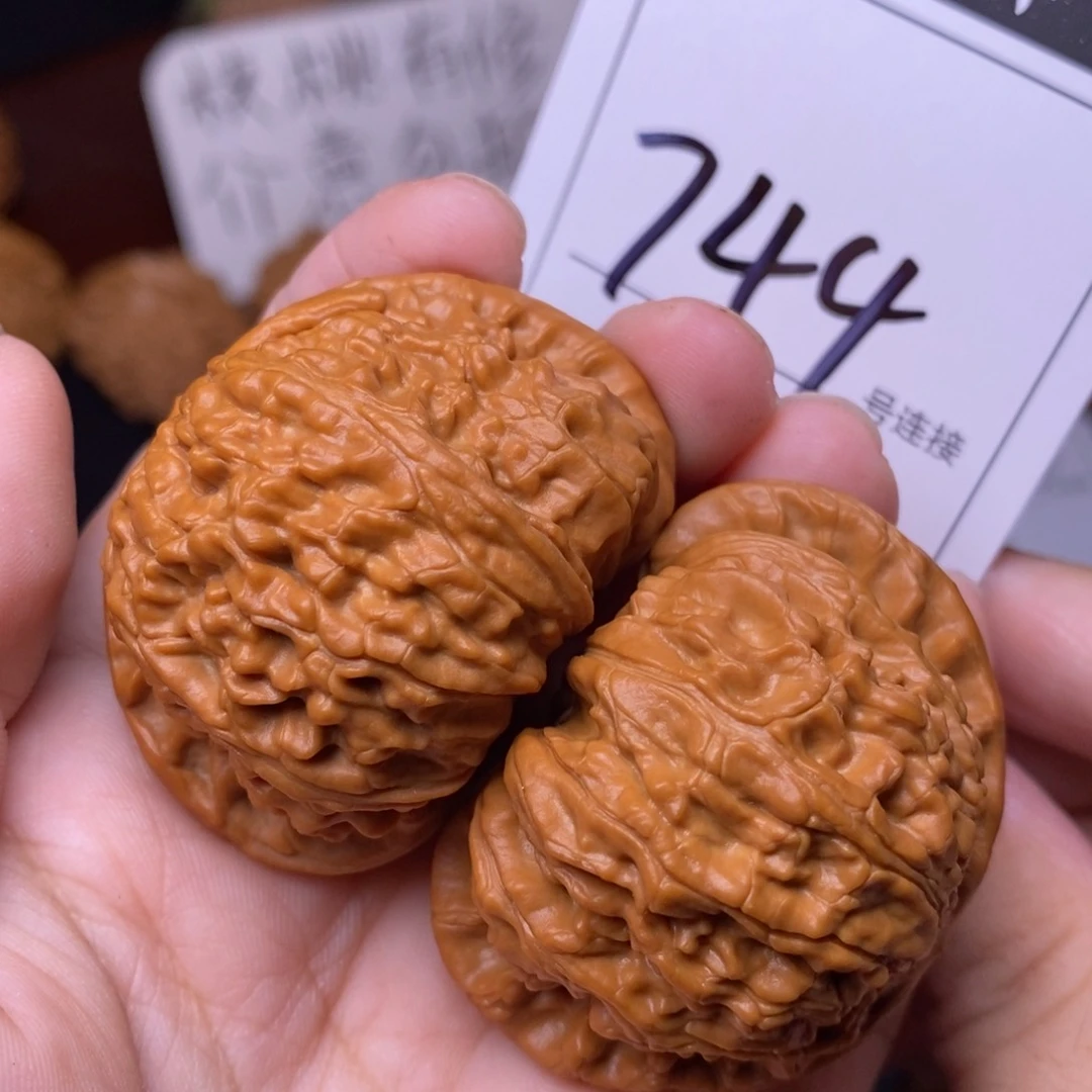 把件文玩核桃744闷尖白狮子头4.6