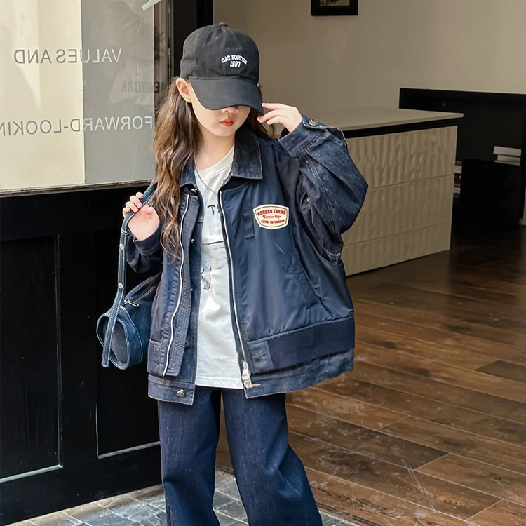 女童牛仔外套秋装2025新款洋气时髦女孩高级感春秋季外穿男童上衣