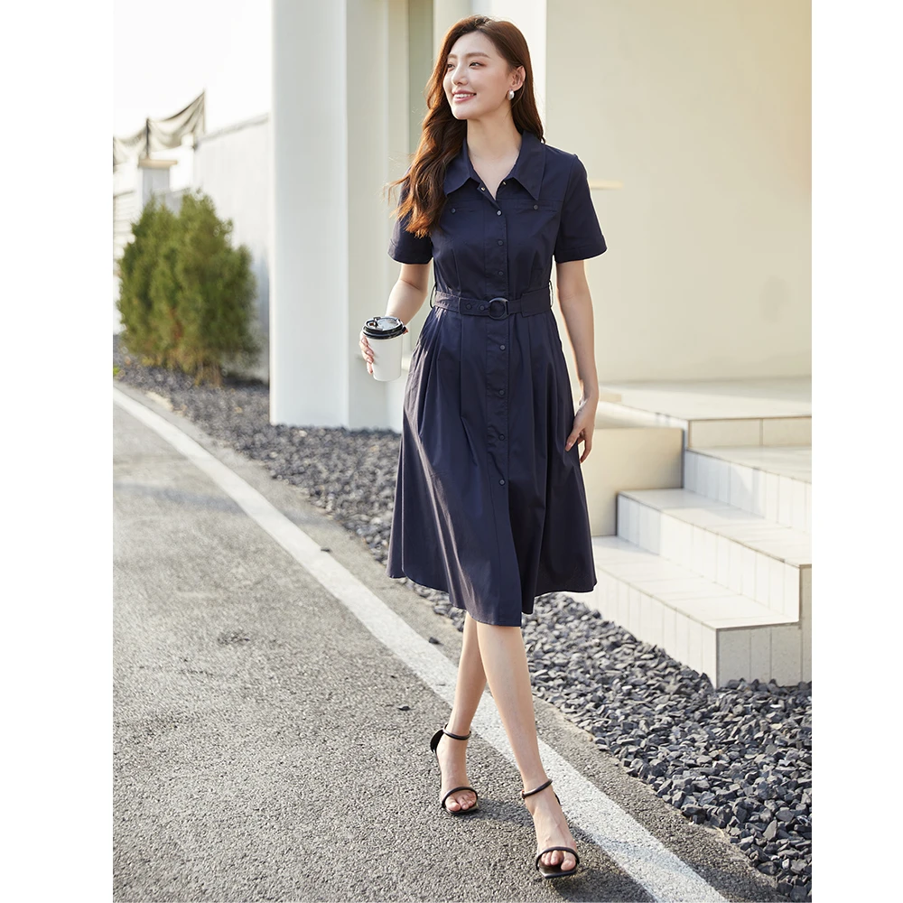 【精选】YANGSHANG 新款气质腰带连衣裙 AZ3702