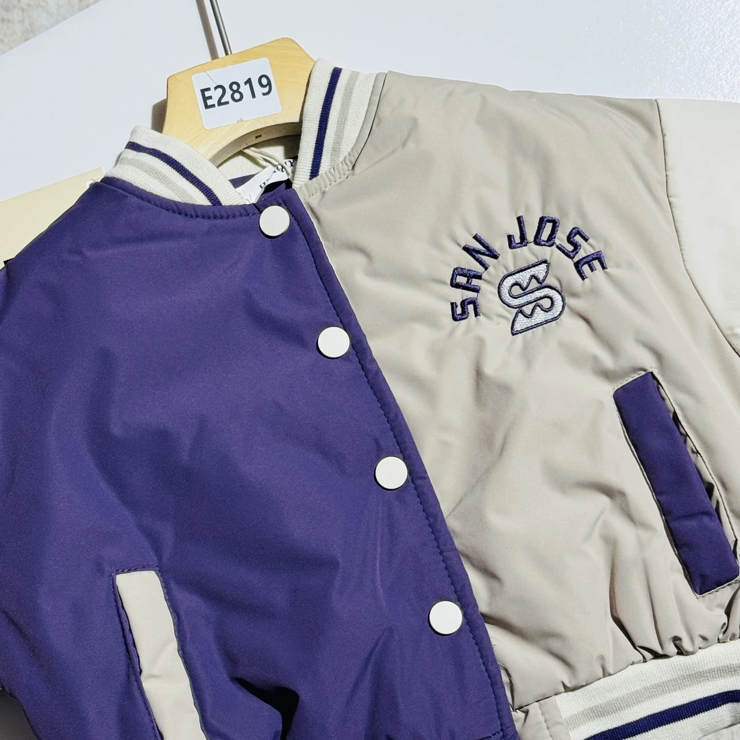 【E2819】男童棒球服冬装棉服婴儿宝宝加绒洋气时髦童装小童外套潮