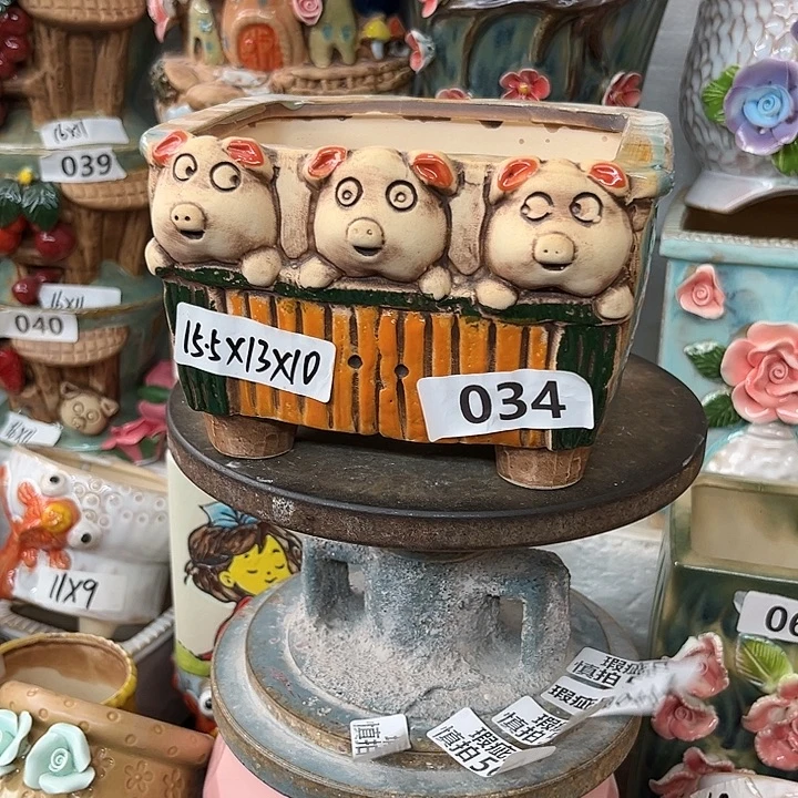 紫砂花盆粗陶材质多肉花盆