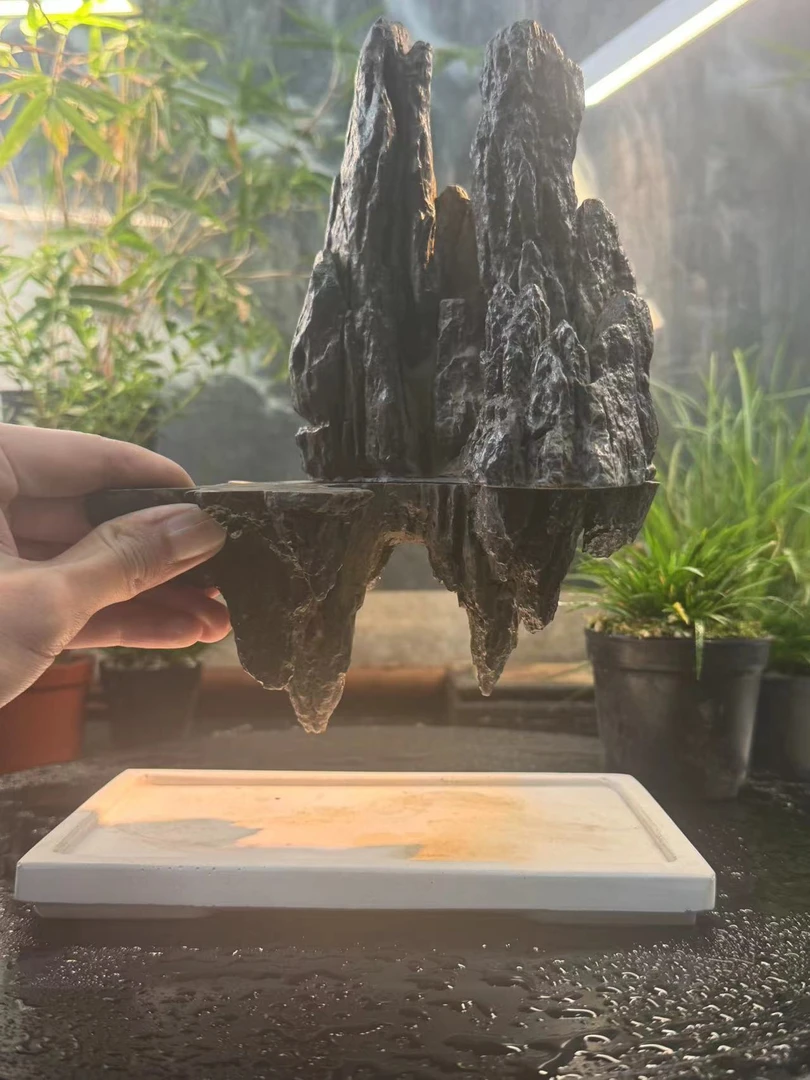 0003青龙石山峰造景复刻悬浮假山鱼缸造景石网红饰品绿植盆栽摆件