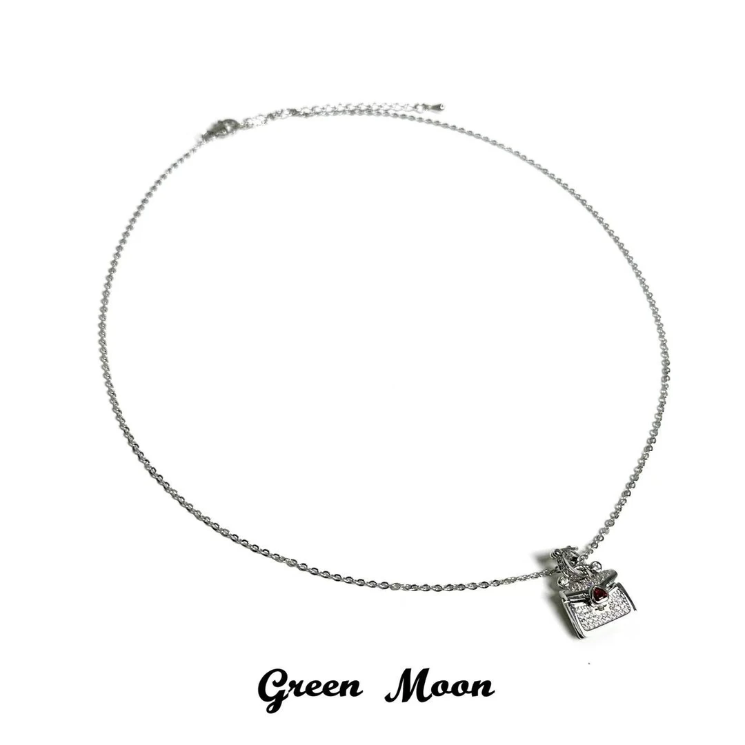 铜合金项链 甜酷辣妹可爱银色信封精致项链小众个性A113