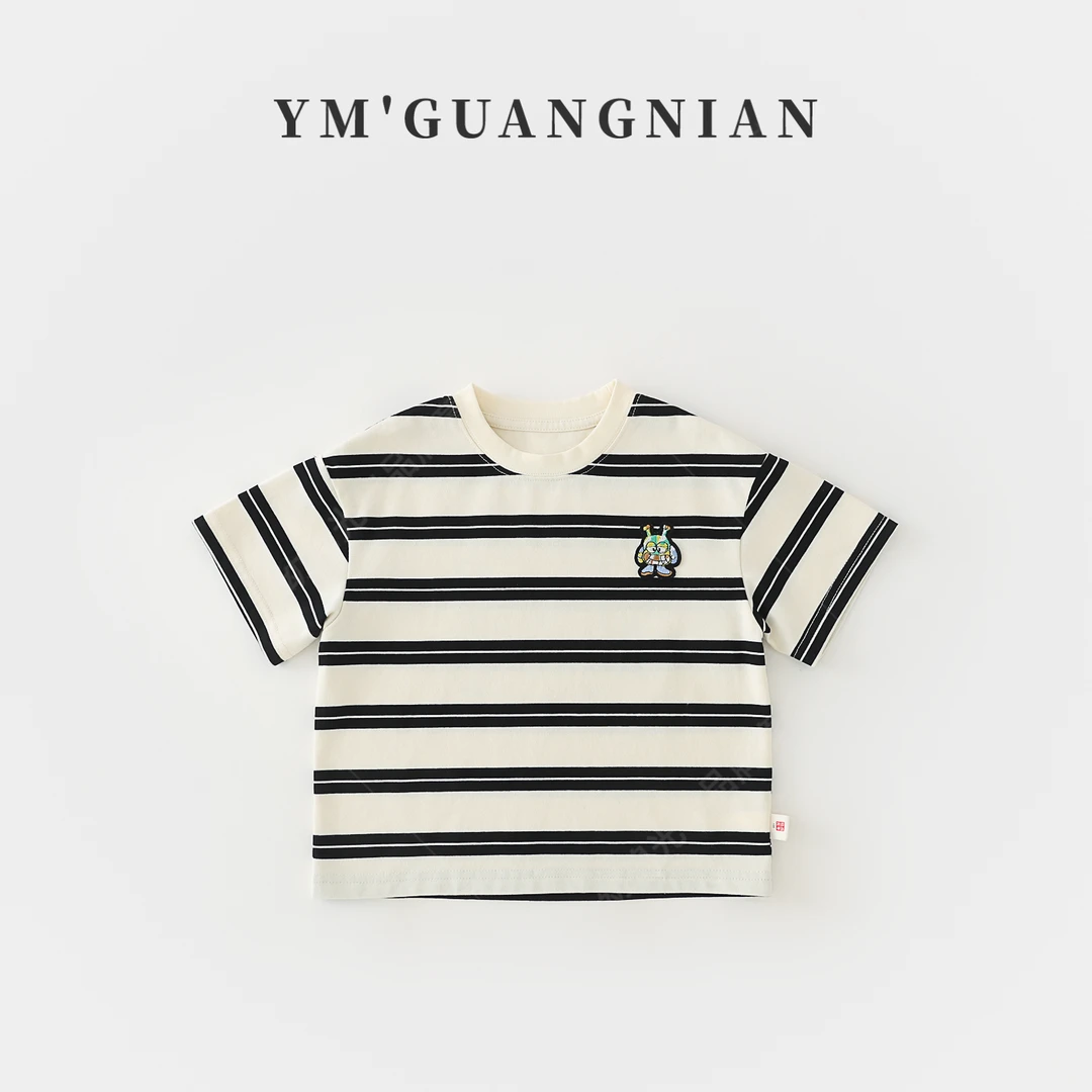 【幼棉光年】夏季男童休闲百搭印花T恤亲子圆领1220123