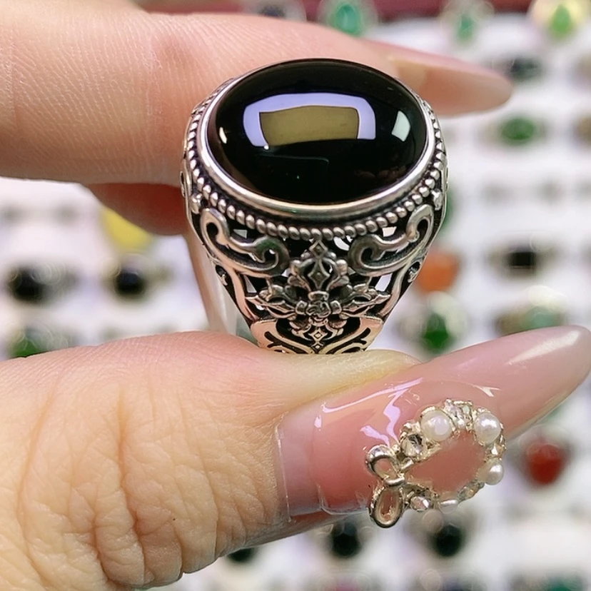 【闪购商品】银S925镶嵌戒指玛瑙/玉髓