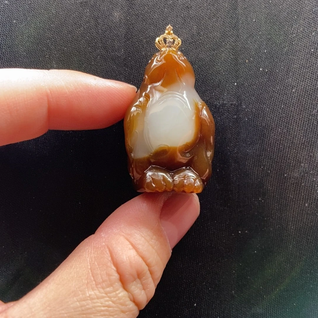 和田玉18K金镶嵌颈饰