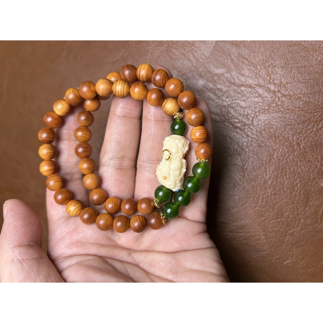 ZX0043崖柏双圈手串+渡母（无礼盒