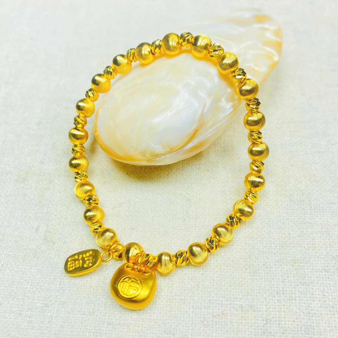 K0386黄色猫眼福袋西瓜珠手链多样性发货47567