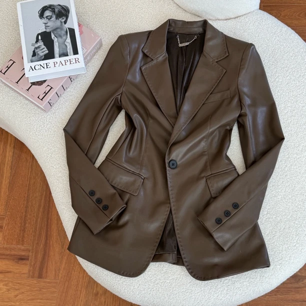 （清仓款）气质百搭显瘦皮衣西装