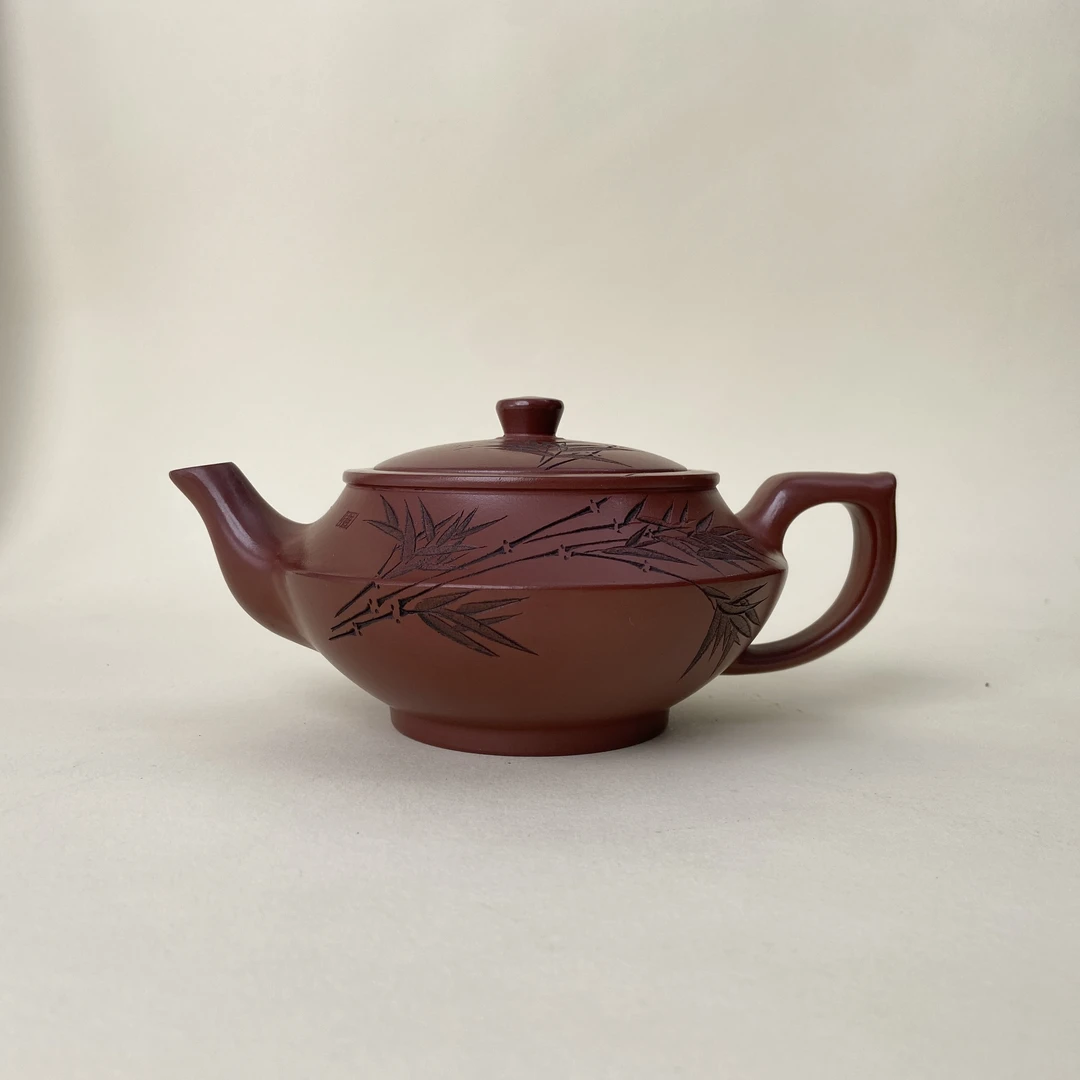 宜兴手工紫砂陶 方开明茶壶GS3629-2