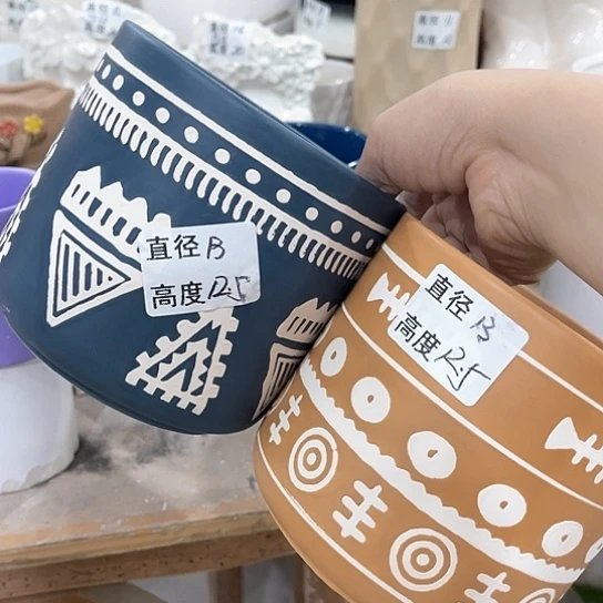 多肉绿植陶瓷花盆9.9包邮，有孔