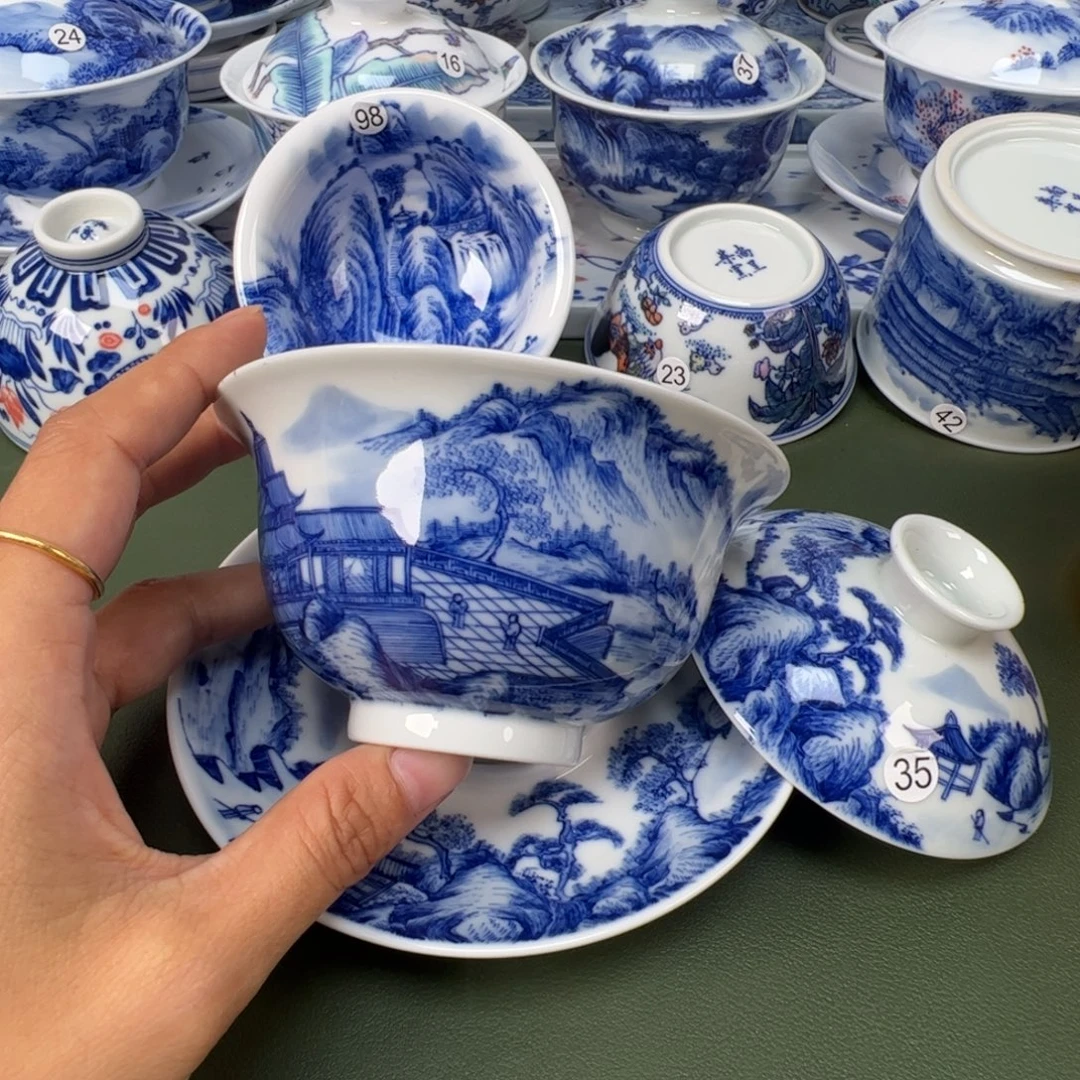 景德镇纯手工纯手绘茶具木木35