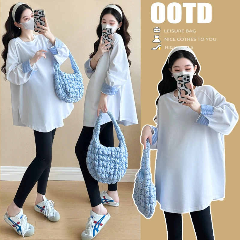 2025春装新款孕妇装宽松时尚气质潮妈休闲大码新中式T恤圆领上衣