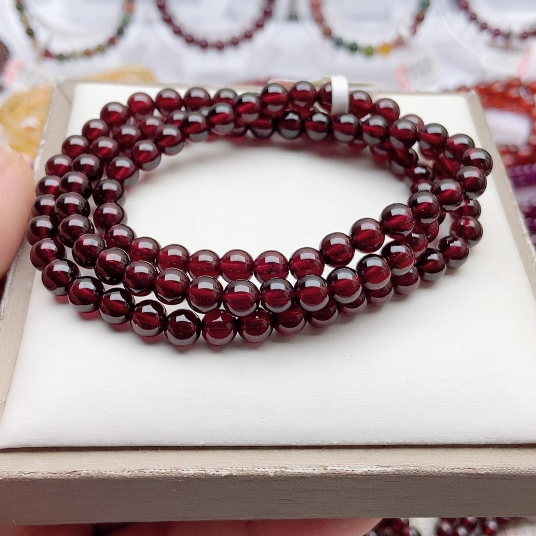 石榴石手链未镶嵌6.0