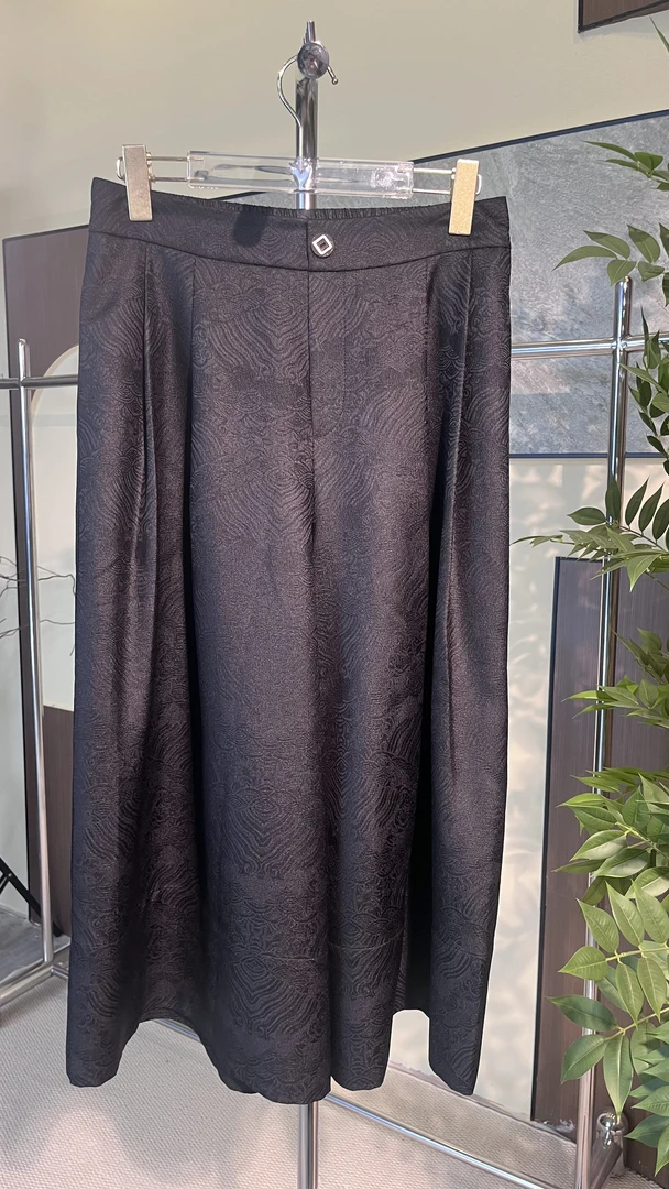 K015【暗香疏影】新款百搭休闲浪牙纹香云纱裙裤