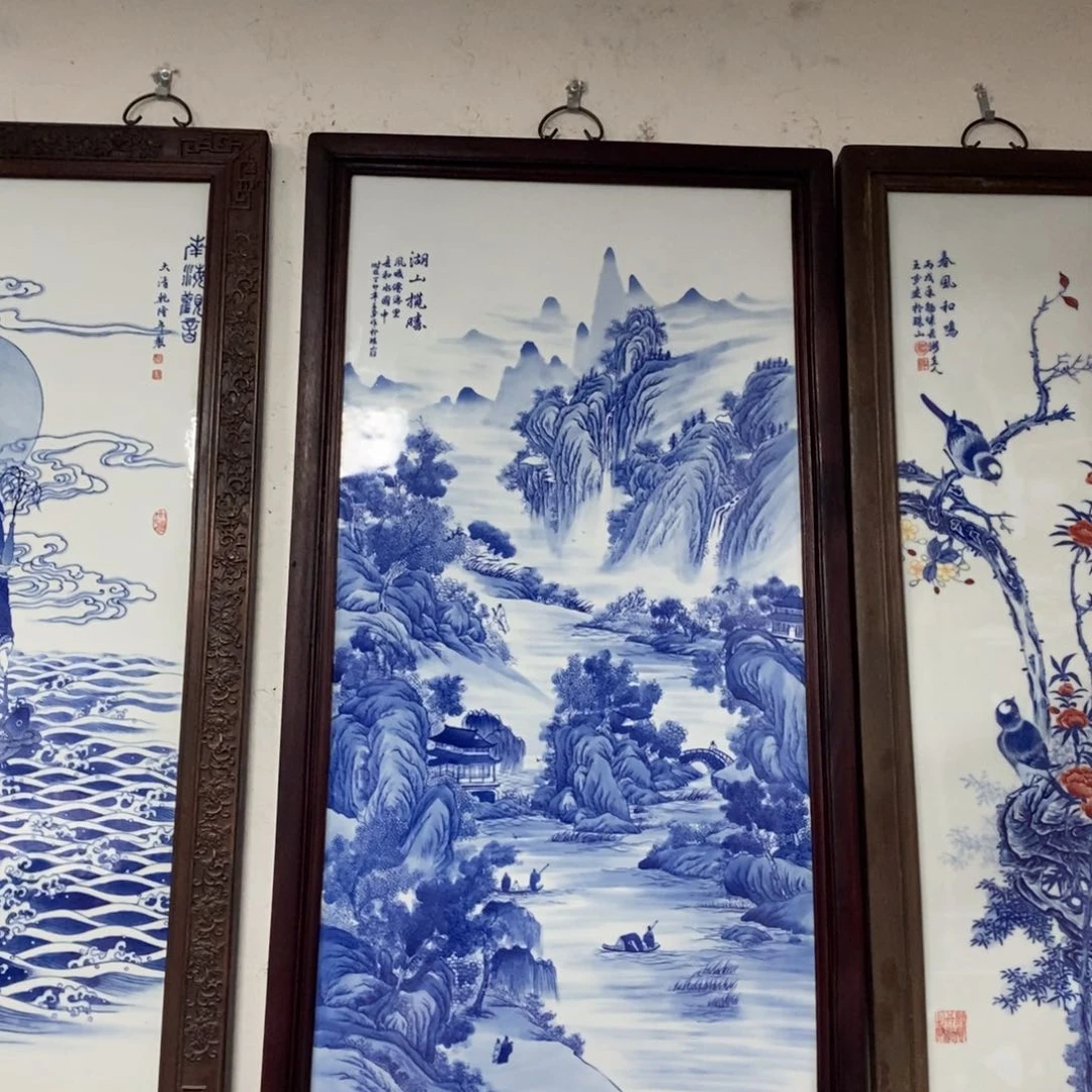 瓷片1.2*66*1景德镇瓷板画柴窑烧制